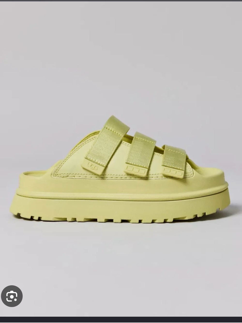 UGG Women's Triple-Strap Platform Slide Sandals in Pale Yellow